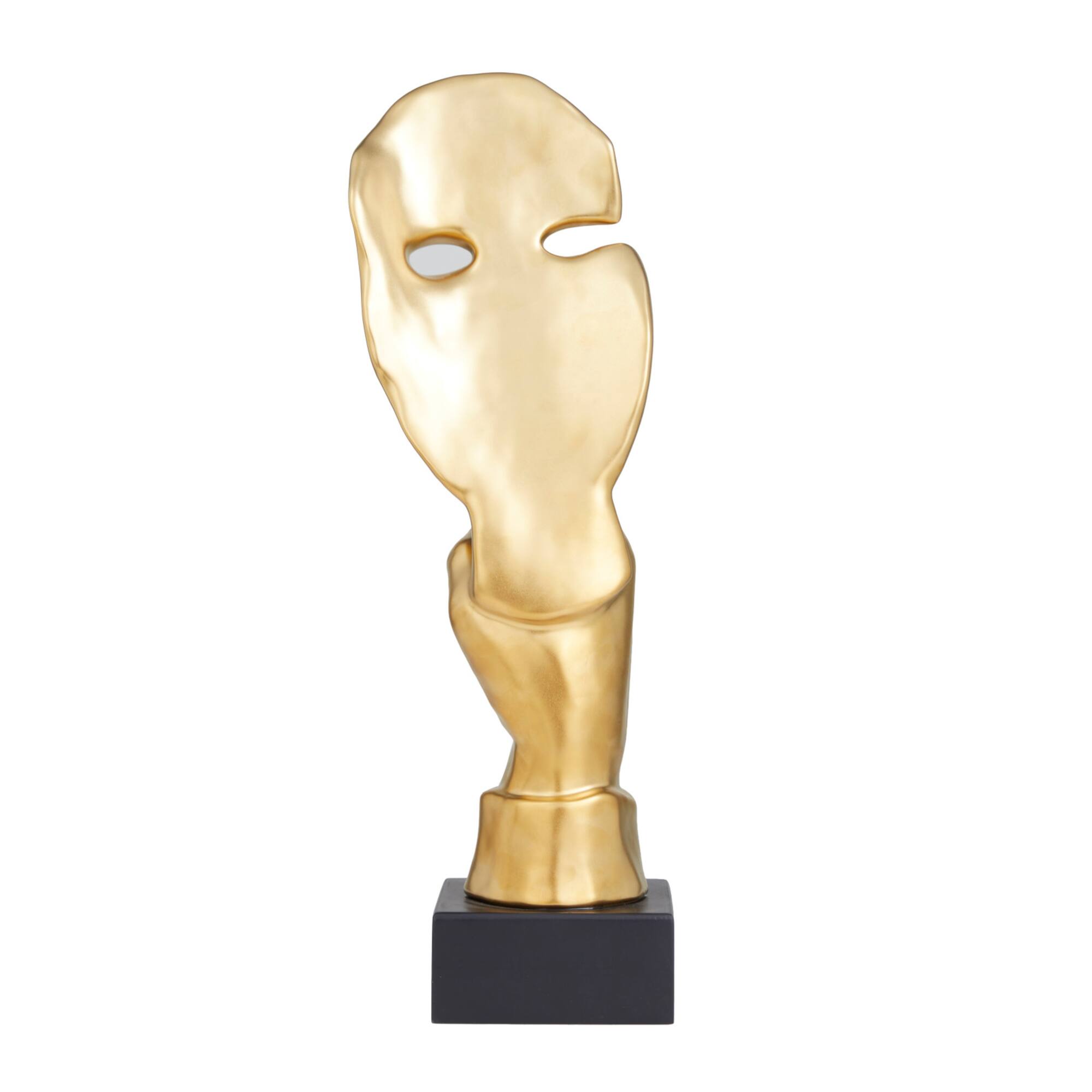 Gold Porcelain Glam Sculpture, 17" x 6" x 5"